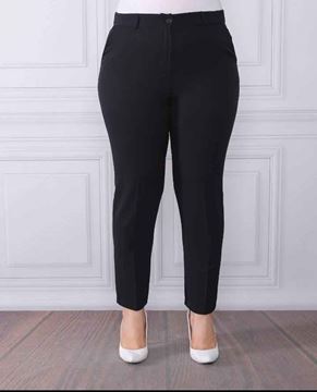 Picture of CURVY GIRL BLACK TAILORED STRAIGHT LEG TROUSERS
